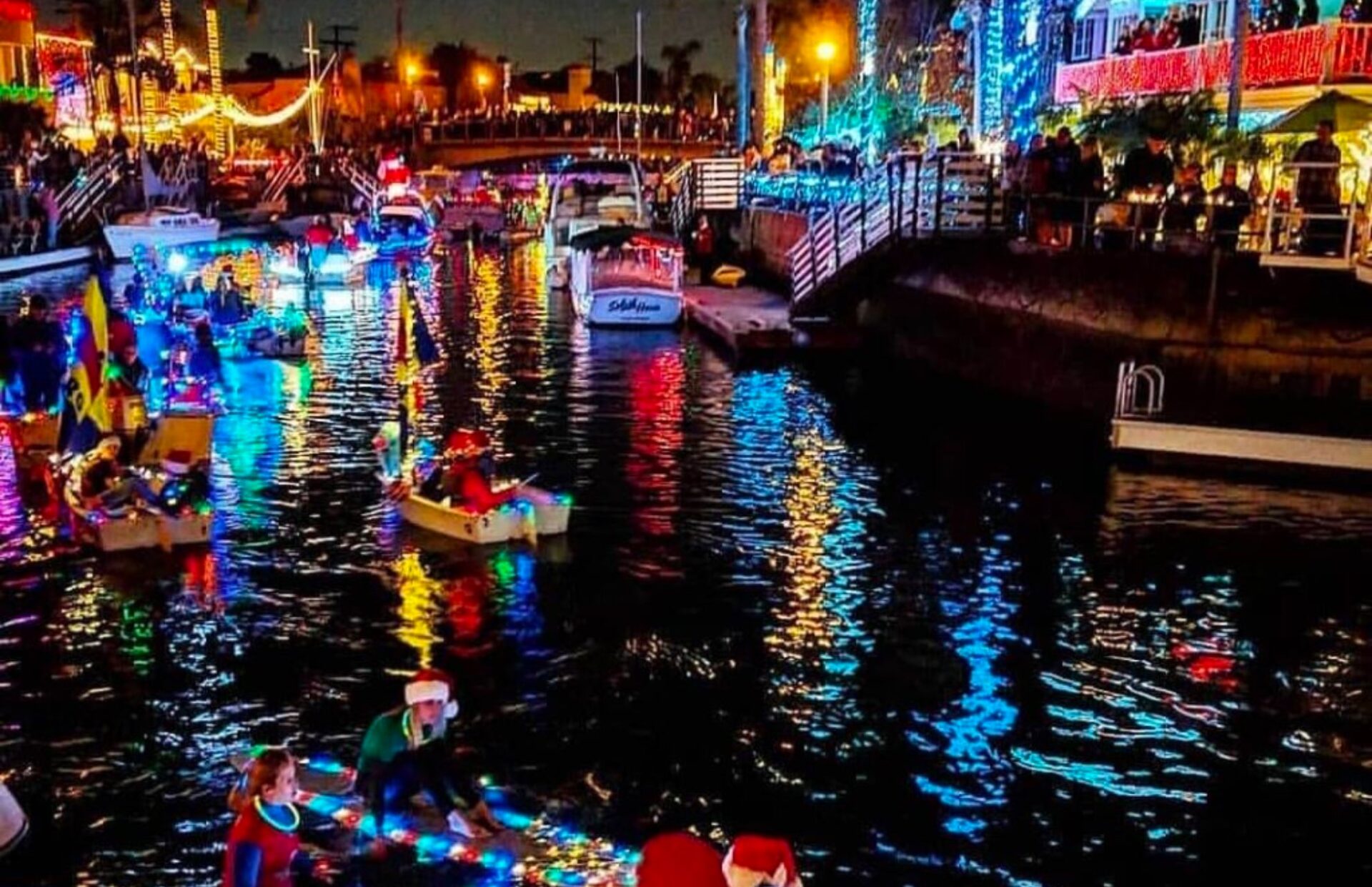 This image shows participants of the Naples Christmas Boat parade that will be held this year on December 16, 2023